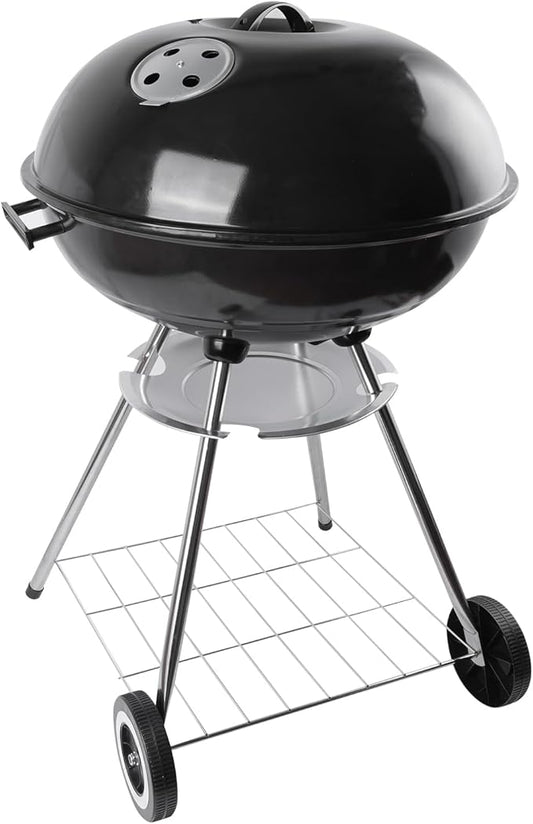 22-inch Charcoal Grill Kettle grill: Black Portable grill with stainless steel grilling net - backyard barbecue party grill (22inch)