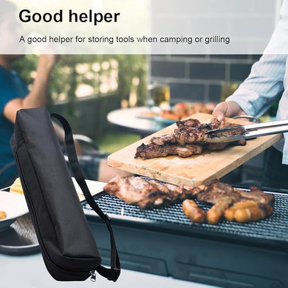 CALIDAKA Grill Storage Bag,BBQ Tool Storage Bag,Oxford Grill Tool Carry Bag，Waterproof BBQ Tools Bag,Grill Tool Storage Bag,Outdoor Grilling Foldable Grill Bag,for Camping Picnic Trip