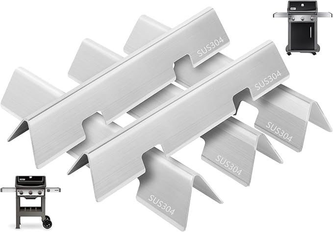 7636 Spirit Flavorizer Bars for Weber GS4 Spirit II/I 300 SER E310 Replacement for Weber Spirit II Parts,304 Stainless Steel Flame Guards for Weber GS4 Spirit 2 Parts 69797 68843 3400302 Burner Covers