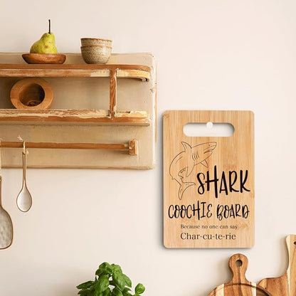 Funny Charcuterie Board Shark Coochie Board Cutting Board Decor Birthday Gifts Housewarming Gifts for Women Men Friends Funny Kitchen Gadgets Bamboo Decorative Cutting Boards for Kitchen