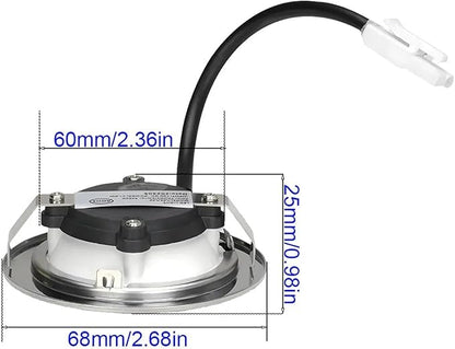 2-Pack Kitchen Smoke Exhauster Light 1.5W 230V 68mm Range Hood Light Stove Hood Lamp Smoke Vent Extractor Light White 6000K