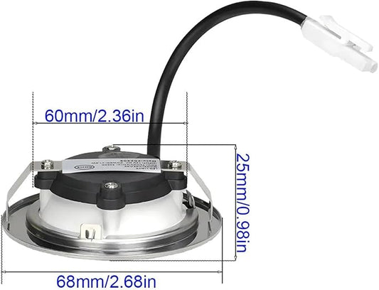 2-Pack Kitchen Smoke Exhauster Light 1.5W 230V 68mm Range Hood Light Stove Hood Lamp Smoke Vent Extractor Light White 6000K