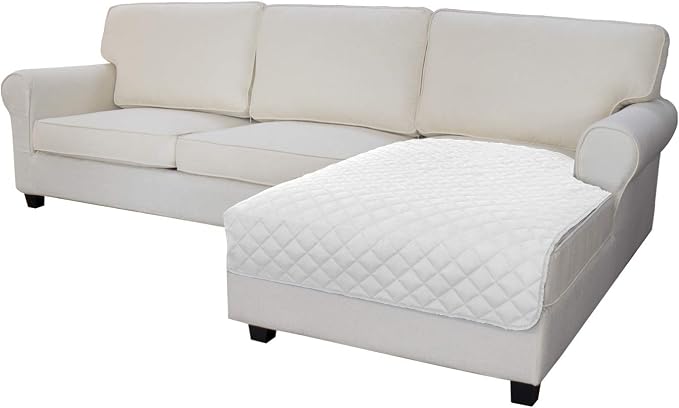 Easy-Going Sectional Couch Covers for Dogs L Shape Sofa Cover Reversible Sofa Slipcover Chaise Lounge Cover Furniture Protector Cover for Pets Dog Cat (42 x 68 inches, White/White) | Soft Sofa Slipcover For Dogs, Fits Left/Right Chaise Lounge Protector...