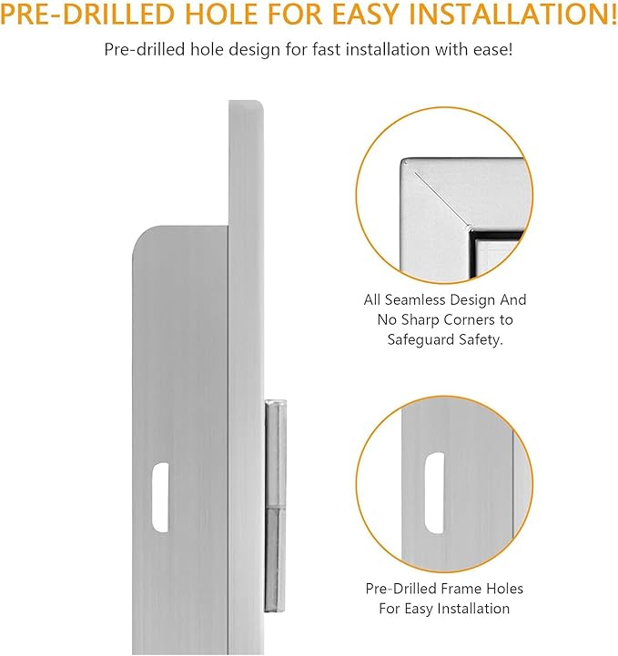 BBQ Future Stainless Steel Outdoor Kitchen Door 14W x 20H Inch, Cabinets Vertical Single Access Doors for Grilling Station or Commercial BBQ Island, Outside Grill Door with Magnet