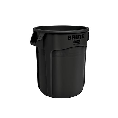 Rubbermaid Commercial Products BRUTE Heavy-Duty Round Trash Can with Venting Channels, 20-Gallon, Black, Waste Container for Landscapers/Construction Sites/Restaurants/Offices/Warehouses/Home/Driveway