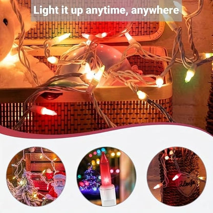 LAMPHOME Multicolor Christmas String Lights, 20FT 100 Count Incandescent Connectable Christmas Mini Lights, Waterproof Easter Decorations for Indoor Outdoor Patio Party Home Garden Yard Decor