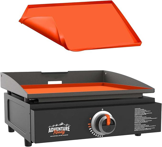 17" Silicone Griddle Mat Cover for Blackstone, Protect Your Blackstone from Dirt and Rust Throughout the Year, Waterproof and Insect-Proof Mattress Protector, Food Grade Silicone Grill Mat (Orange)