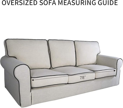 PureFit Stretch Oversized Couch Covers Sofa Slipcovers Grayish Green | 1-Piece Sofa Cover Washable Soft Couch Protector, Couch Slipcover with Non Skid Foam and Elastic Bottom for Kids, Dogs