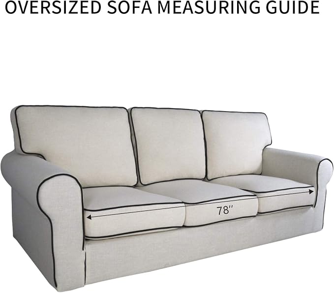 PureFit Stretch Oversized Couch Covers Fleece Sofa Slipcovers Camel | 1-Piece Sofa Cover Washable Soft Couch Protector, Couch Slipcover with Non Skid Foam and Elastic Bottom for Kids, Dogs