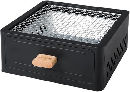 Multi-functional Camping Stove BBQ Charcoal Grill Portable Burner Outdoor Camp Picnic(Black A1)