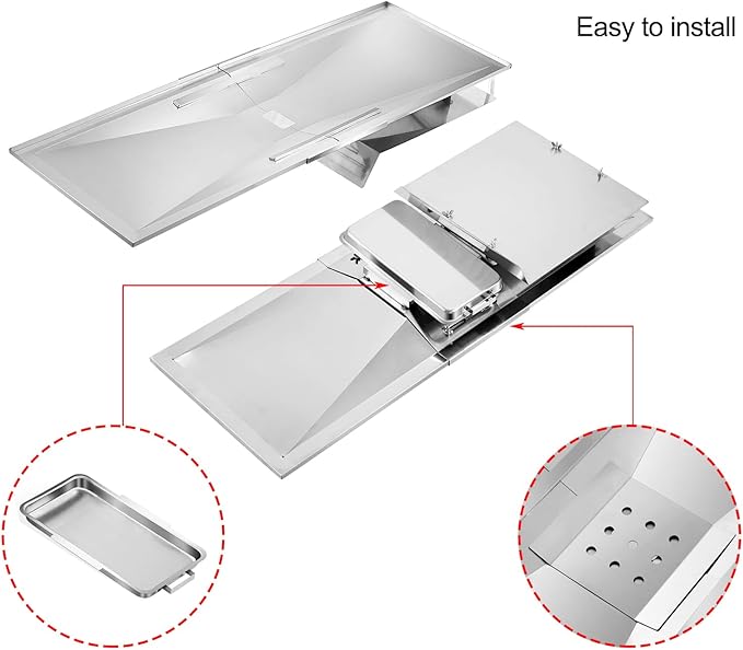 463230515 Grease Tray Replacement Parts for Charbroil Grill Parts 463240115 463230514 463230710 Adjustable Drip Tray 5 / 6 Burner Catch Pan G416-0015-W1 G651-1200-W1A Grill Parts with Pan Tank Shield