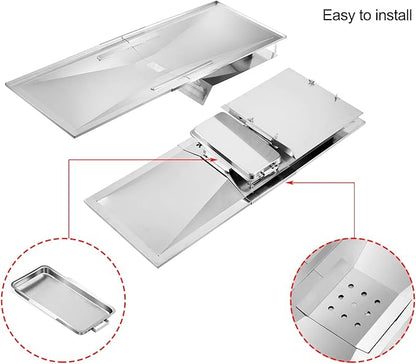463230515 Grease Tray Replacement Parts for Charbroil Grill Parts 463240115 463230514 463230710 Adjustable Drip Tray 5 / 6 Burner Catch Pan G416-0015-W1 G651-1200-W1A Grill Parts with Pan Tank Shield
