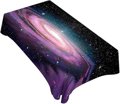 TKS MITLAN Purple Spiral Galaxy Tablecloth Decor Universe Stars Shine Beautiful Glow Table Cloth Dining Room Kitchen Table Cover 60" X 84" Oblong/Rectangle