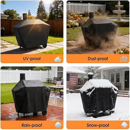 Grill Cover for Nexgrill 29 in Barrel Offset Charcoal Smoker and Grill, Waterproof Outdoor BBQ Griddle Cover for Nexgrill 810-0029