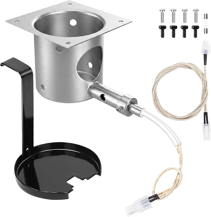 QuliMetal 304 Stainless Steel Fire Burn Pot and D2 Hot Rod Ignitor Kit for Traeger Pro 575 & 780, Ironwood 650 & 885, Silverton 620 & 810 Wood Pellet Grills with D2 Direct Drive and WiFIRE Technology