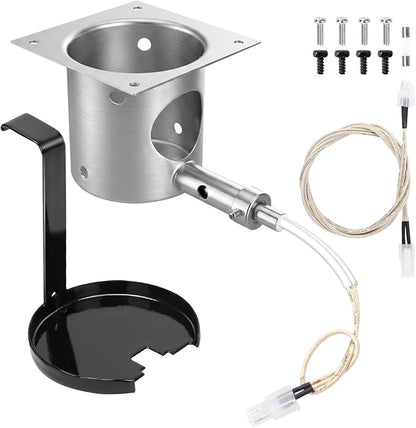 QuliMetal 304 Stainless Steel Fire Burn Pot and D2 Hot Rod Ignitor Kit for Traeger Pro 575 & 780, Ironwood 650 & 885, Silverton 620 & 810 Wood Pellet Grills with D2 Direct Drive and WiFIRE Technology