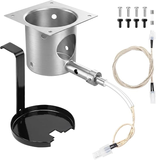 QuliMetal 304 Stainless Steel Fire Burn Pot and D2 Hot Rod Ignitor Kit for Traeger Pro 575 & 780, Ironwood 650 & 885, Silverton 620 & 810 Wood Pellet Grills with D2 Direct Drive and WiFIRE Technology