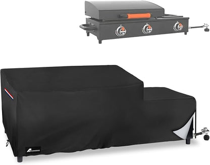Waterproof Grill Cover for Blackstone 1860/2225 On The Go Range Top Combo Griddle, Heavy-Duty Durable Outdoor Flat Top BBQ Griddle Grill Cover (Cover Only) - Black