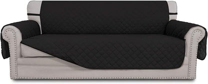 Easy-Going Reversible Couch Cover, 3 Cushion Sofa, Large, Black/Black | Machine Washable Slipcover For Dogs, Water Resistant Furniture Mat For Living Room, Non-Slip Sofa Cover, Pet Friendly