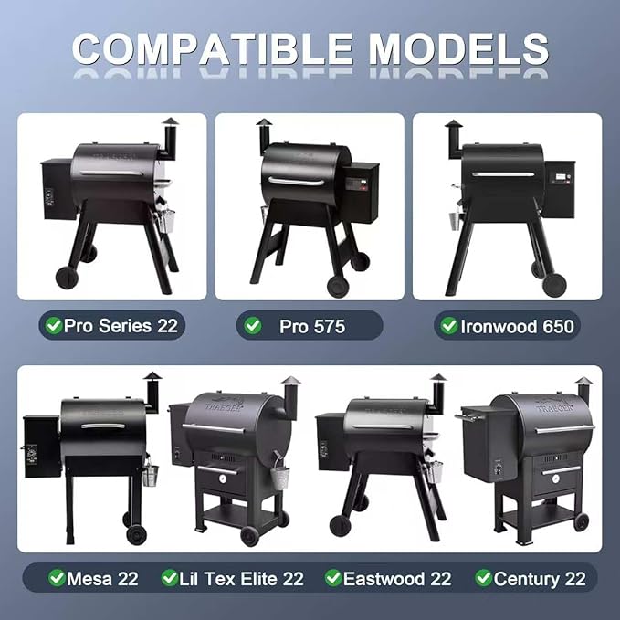 KEESHA BAC362 Folding Front Shelf for Traeger Pro 22, Pro 575, Ironwood 650, Century 22, Mesa 22, Eastwood 22 Pellet Grills, Heavy-Duty Grill Accessories Replacement for Food Prep and Storage, 25 x 12