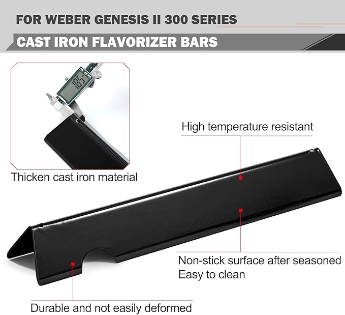 66095 Grill Replacement Grates 66032 Flavorizer Bars Grill Parts for Weber Genesis II E-310 E-315 GS4 Grill Replacement Parts E-335 S-310 Weber Genesis II 300 Series LX 300 Series Cooking Grates Parts