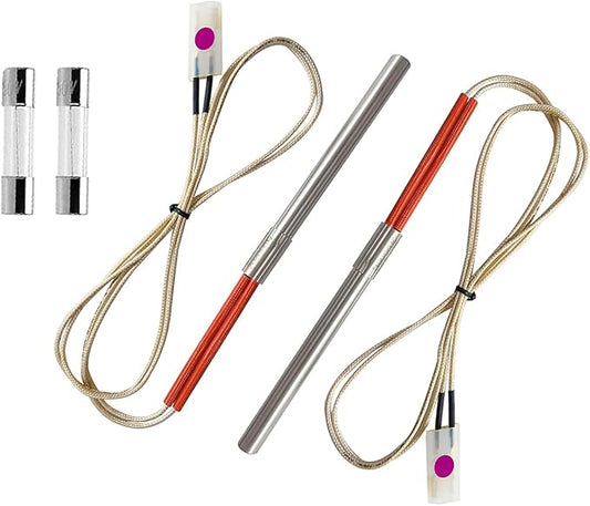 Replacement Hot Rod Ignitor Kit for Traeger Wood Pellet Grills,with 2 Sets of Hot Rod Igniter, 2 Fuses