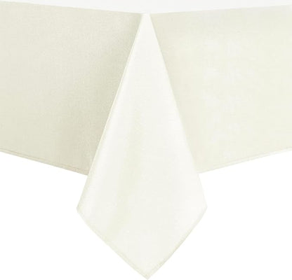 DWCN Rectangle Tablecloth - 70 x 90 Inch - Waterproof Stain and Wrinkle Resistant Washable Table Cloth, Decorative Fabric Table Cover for Kitchen Dining Room Party and Outdoor Use, Ivory