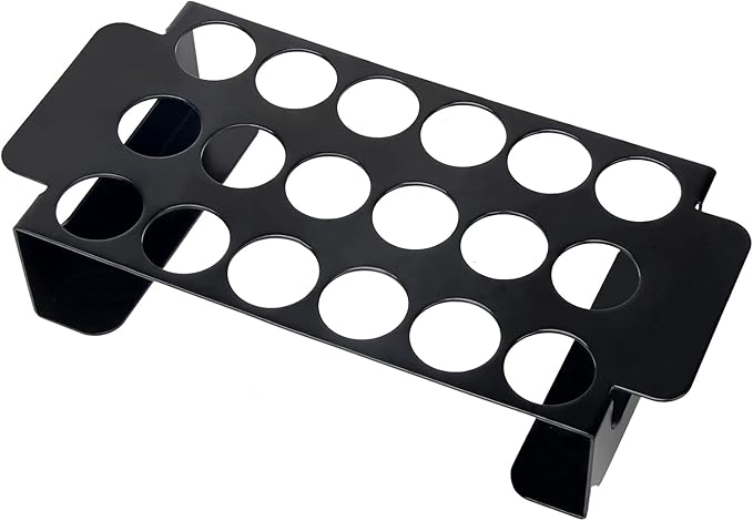 18 Hole Black Jalapeno Grill Rack for Chili, Stainless Steel Barbecue Chili Peppers Grill Rack with Handle, Jalapeno Popper Stand for BBQ Smoker or Oven (Black)
