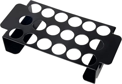 18 Hole Black Jalapeno Grill Rack for Chili, Stainless Steel Barbecue Chili Peppers Grill Rack with Handle, Jalapeno Popper Stand for BBQ Smoker or Oven (Black)