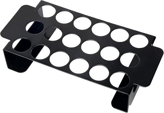 18 Hole Black Jalapeno Grill Rack for Chili, Stainless Steel Barbecue Chili Peppers Grill Rack with Handle, Jalapeno Popper Stand for BBQ Smoker or Oven (Black)