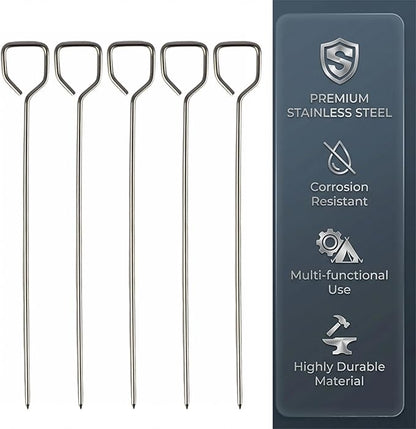 6 Pcs Potato Baking Nails, 6.7 Inch Stainless Steel & Aluminum Baked Potato Spikes, Heating Core Rods for Faster & Even Cooking, Oven, Grill, BBQ Accessories, Kitchen Tools (2.45mm Thick)