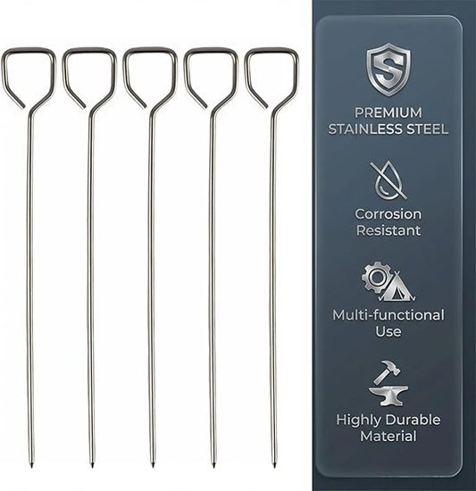 6 Pcs Potato Baking Nails, 6.7 Inch Stainless Steel & Aluminum Baked Potato Spikes, Heating Core Rods for Faster & Even Cooking, Oven, Grill, BBQ Accessories, Kitchen Tools (2.45mm Thick)