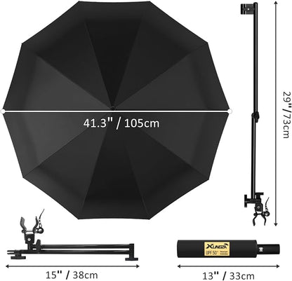 XLINGZA UPF 50+ Beach Umbrella with Adjustable Universal Clamp