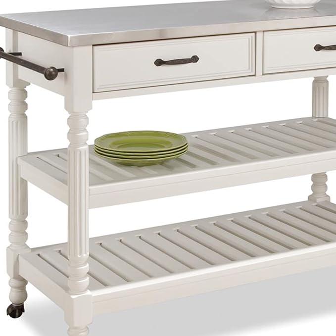 Homestyles General Line Off-White Mobile Kitchen Cart