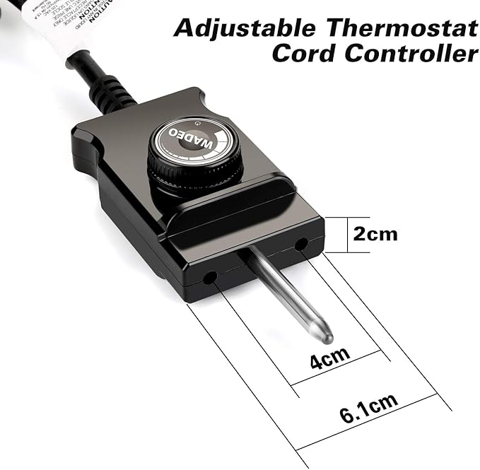 WADEO 1500 Watt Heating Element Compatible with Masterbuilt Electric Smoker and Grill, Adjustable Thermostat Cord Controller, Masterbuilt Smoker Parts for Smokers & Turkey Fryers