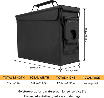 GUGULUZA Metal Ammo Can 30 50 Cal, Waterproof Airtight Ammo Containers Case | Heavy-Duty Ammunition Storage Case Military Container, Lockable Box w/Flip Top for Long-Term Storage Bullet, 30Cal and 50 Cal
