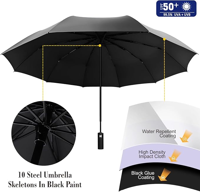 XLINGZA UPF 50+ Beach Umbrella with Adjustable Universal Clamp