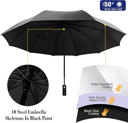 XLINGZA UPF 50+ Beach Umbrella with Adjustable Universal Clamp