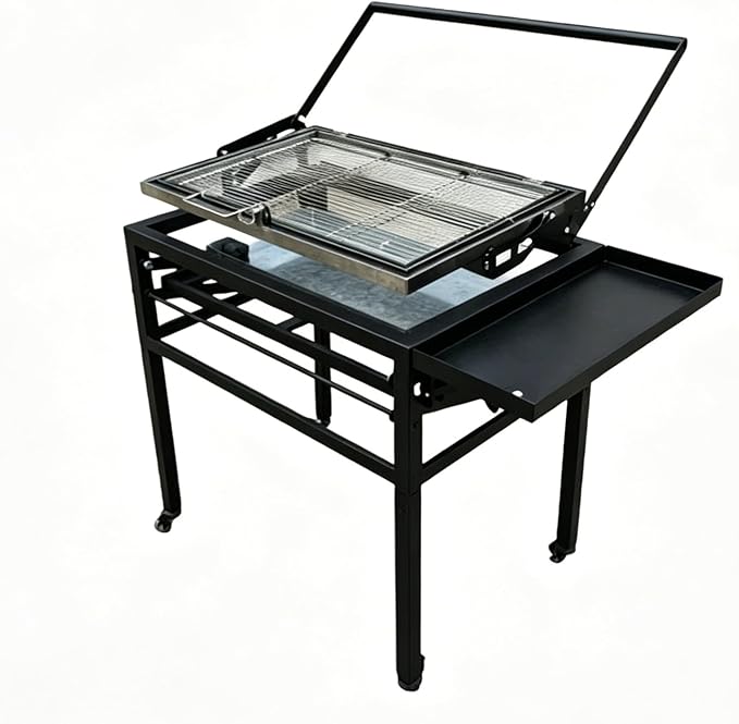 Charcoal Grills Flip Grill for BBQ, Rotating Barbecue Grill for Outdoor Cooking Camping, Portable Grill Charcoal Folding Grill for Backyard