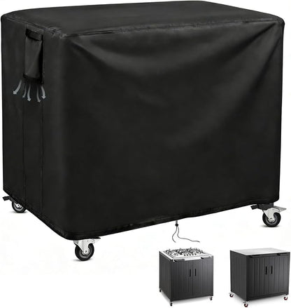 Outdoor Patio Table Cover for Feasto Gas Grill Table, Heavy Duty Bar Cart Grill Cart Cover Waterproof Gas Grill Stove Pizza Oven Table Covers - 36"Lx24"Wx36"H, Black