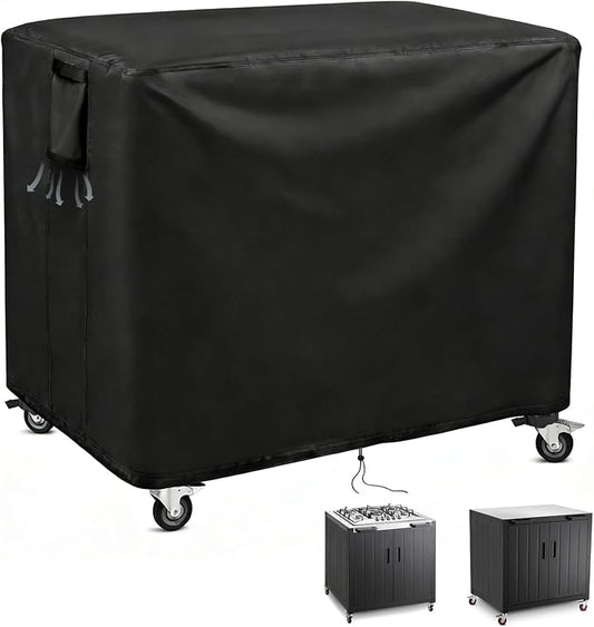 Outdoor Patio Table Cover for Feasto Gas Grill Table, Heavy Duty Bar Cart Grill Cart Cover Waterproof Gas Grill Stove Pizza Oven Table Covers - 36"Lx24"Wx36"H, Black