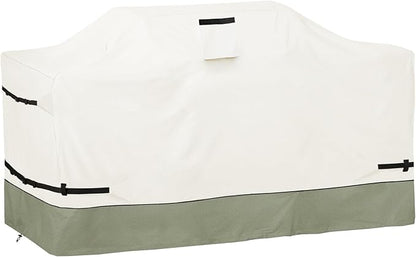 87 Inch Island Grill Cover - 600D Heavy Duty Waterproof All Weather Protection Outdoor Cover,Beige& Green