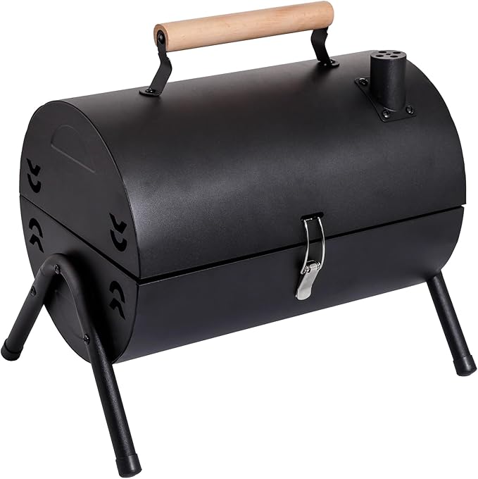 Supernal Portable Charcoal Grill,Tabletop Charcoal Grill,BBQ Grill for Outdoor Cooking Camping,Picnics,Backyard,Balcony-Black,2 Carbon Tank,2 Baking Net,1 Baking Pan