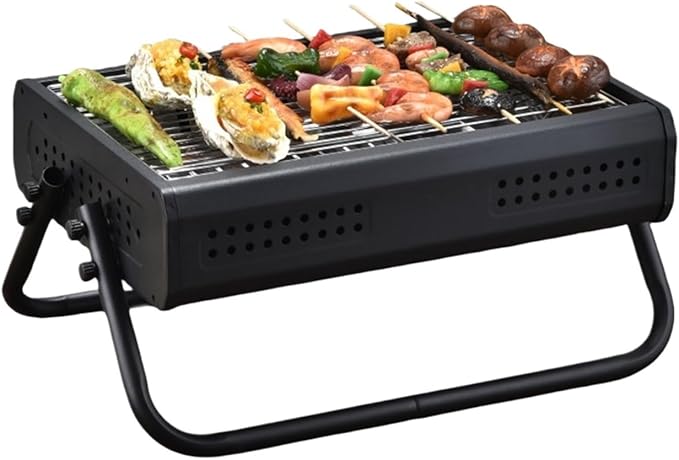 Barbecue Charcoal Grill Tabletop Charcoal Grill With Handle Portable BBQ Grill Outdoor Barbecue Grill For Camping Picnic Portable Charcoal Grill(Black)