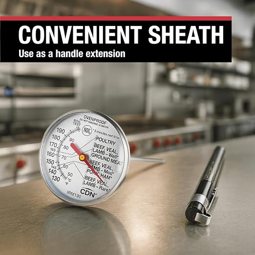 CDN Ovenproof Meat Thermometer | NSF® Certified | ProAccurate® | 1.75" Dial | For Oven & Grill Cooking | Durable Stainless Stem | Fast & Accurate Readings | IRM190