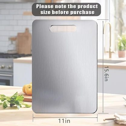 Titanium Cutting Board, Pure Titanium Cutting Boards for Kitchen, Cutting Boards Non Toxic, Double-Sided Food-Grade, Easy to Clean, Dishwasher Safe, for Meats, Fruits and Vegetables