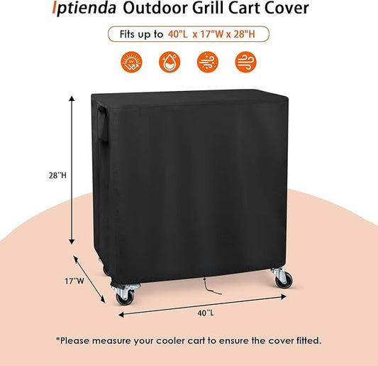 Outdoor Table Cover for EUTRKei Portable Griddle Table, 40 inch Grill Table Cart Cover Waterproof for DeintYei Grill Table/BBQ Cart/Cooler Cart,Black-40"L x 17" W x 28" H