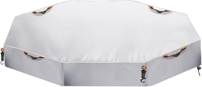 Octagon Sandbox Cover,Oxford Cloth Waterproof, Windproof and Dustproof, Equipped with a Waist Adjustable Hook and a Bottom Adjustable Drawstring,Protect Sandbox Sand and Toys(Silver,85"x79"x9")