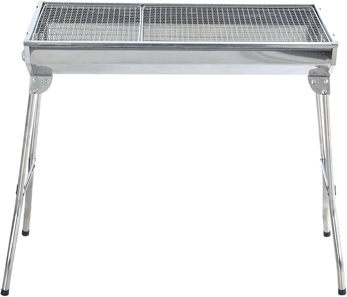 New Large 36 in x 13 in Russian Style Stainless Steel Portable Folding Charcoal BBQ Grill Camping Fishing House Party or in Park Nature Шашлык Грилл (Special Order, Allow Extra Time for Delivery)