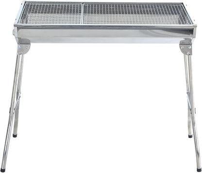 New Large 36 in x 13 in Russian Style Stainless Steel Portable Folding Charcoal BBQ Grill Camping Fishing House Party or in Park Nature Шашлык Грилл (Special Order, Allow Extra Time for Delivery)
